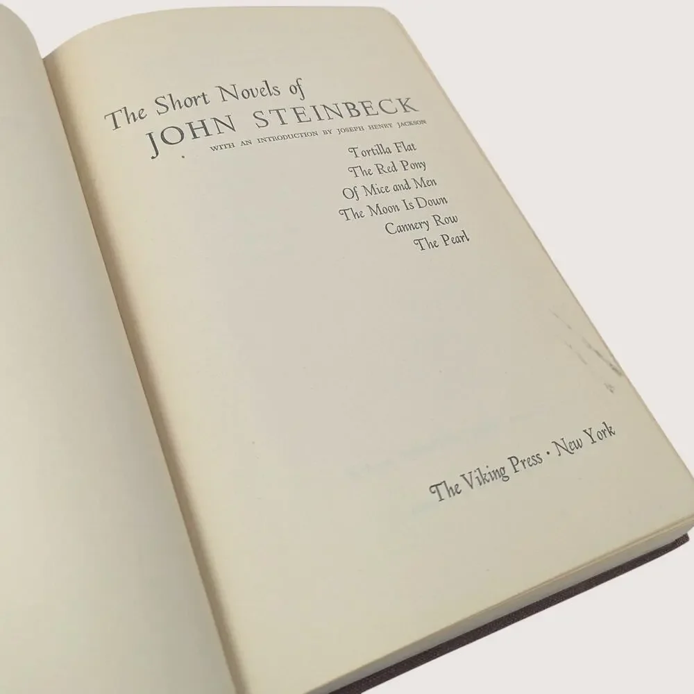 1953 The Short Novels of John Steinbeck Hardcover Book